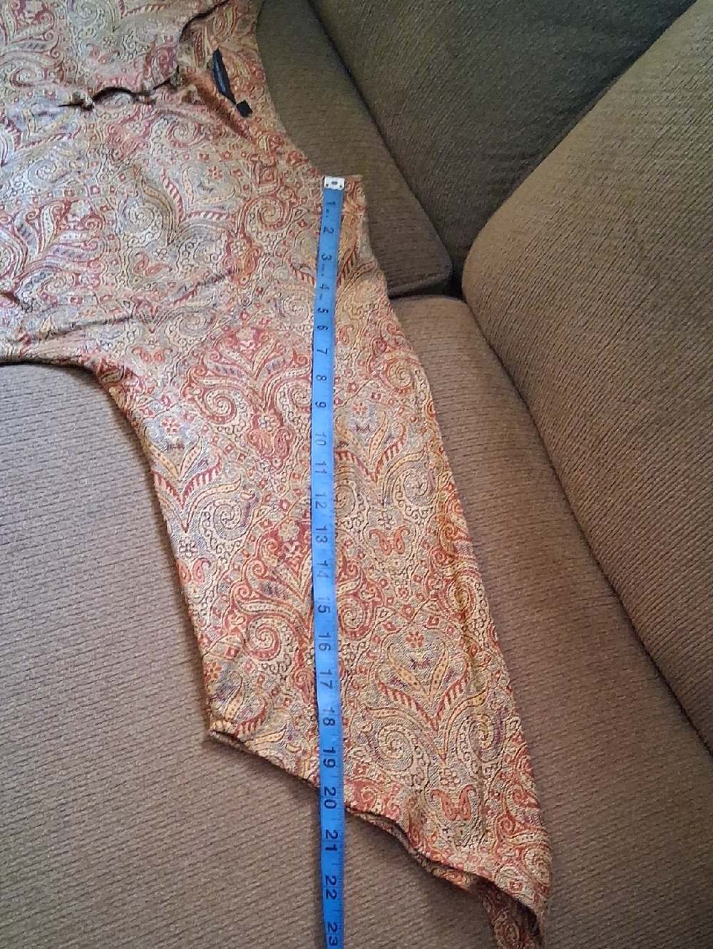 Karma Highway Paisley Fringe Tunic Top - Rust and Cream - Picture 5 of 8